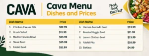 Cava Menu