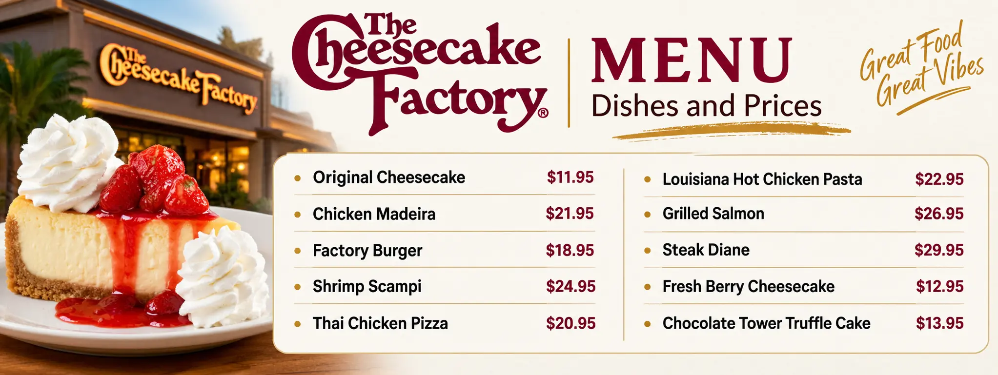 Cheesecake Factory Menu