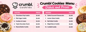 Crumbl Cookies Menu