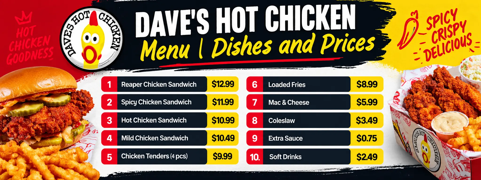 Dave's Hot Chicken Menu