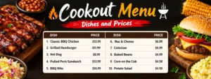 Cookout Menu